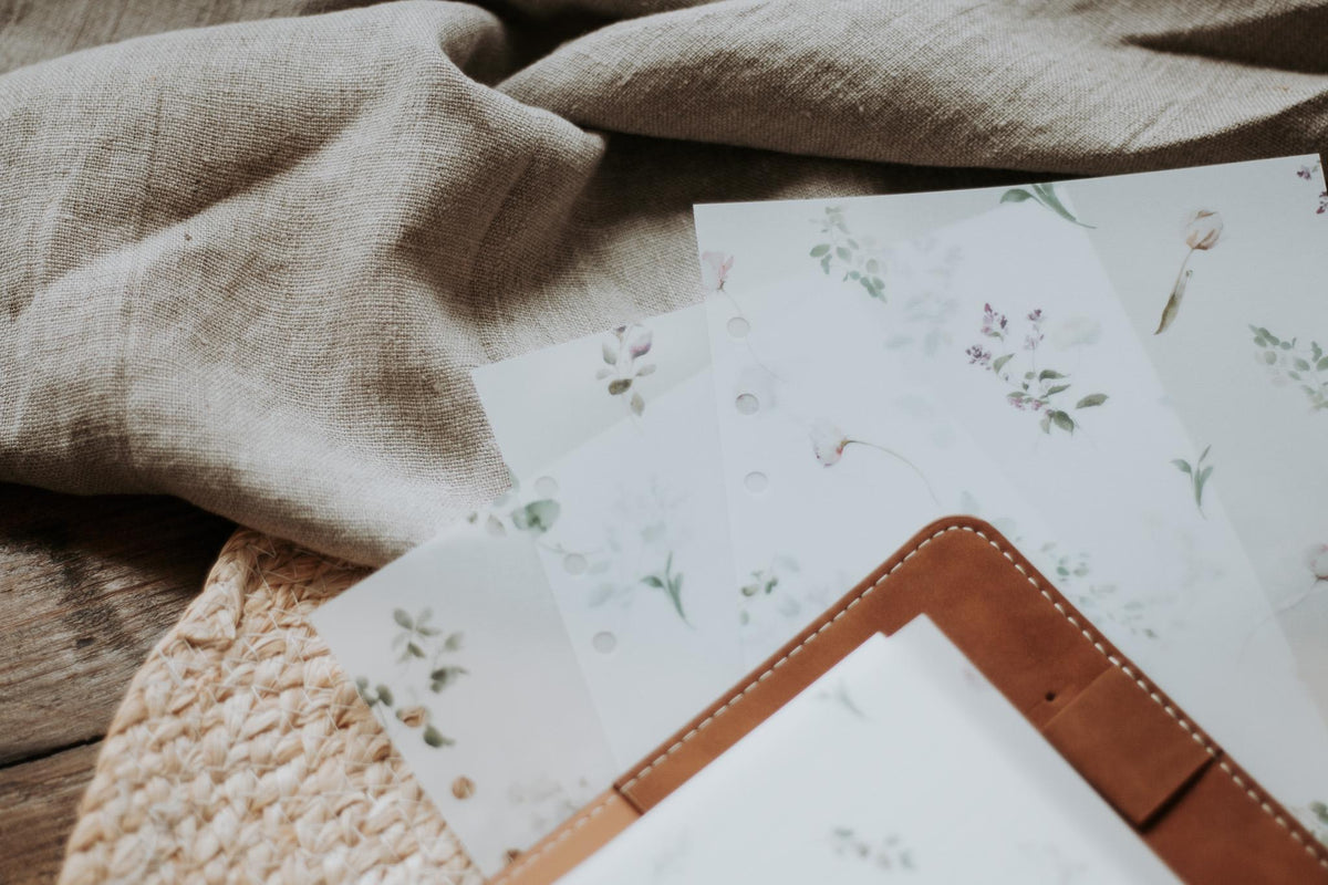 A5 Ring Planner Dashboards | Timeless Floral Pattern | A5 Planner Dividers | Set of 4 Vellum Separators for Filofax | Botanical Elegant