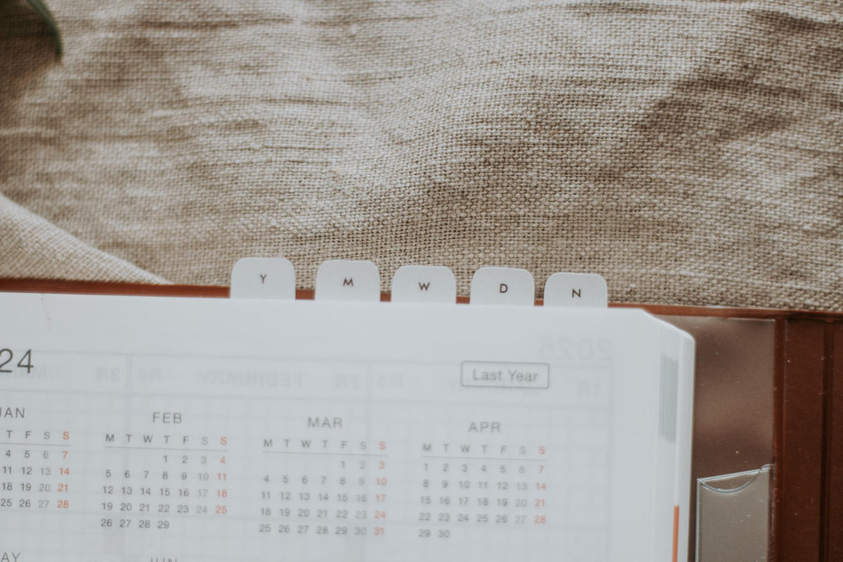 MINI Y/M/W/D/N Tabs | Vellum | Beautiful, Simple Divider Stickers | Clear Planner Tab| Hobonichi Planner | Yearly/Monthly/Weekly/Daily/Notes