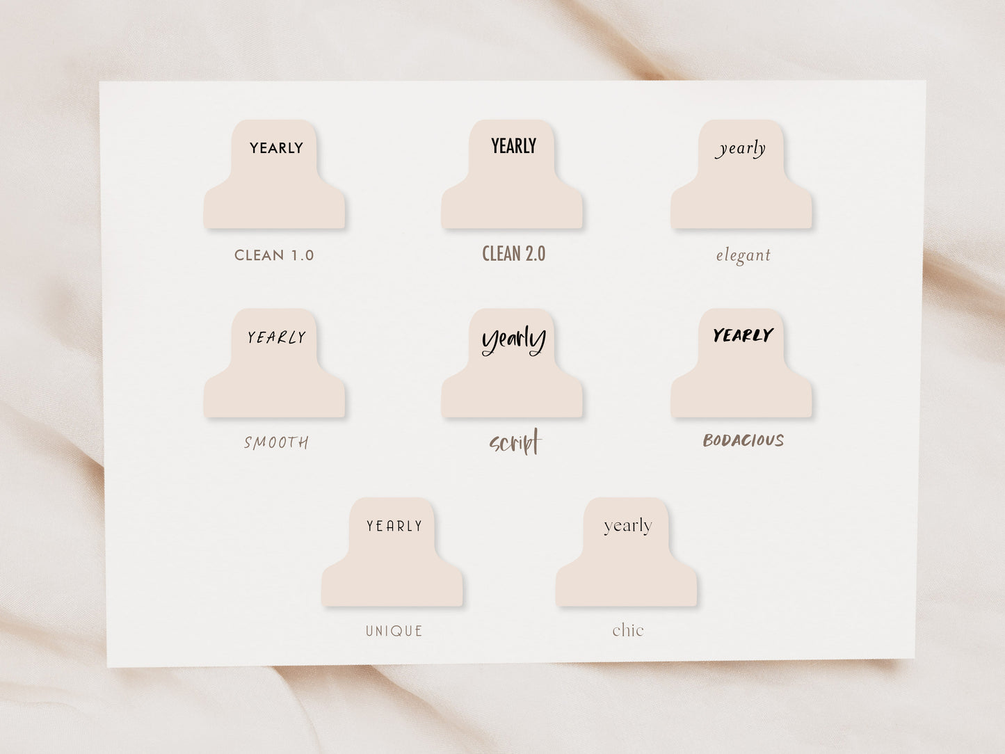 MINI Yearly/Monthly/Weekly/Daily/Notes Tabs | Vellum | Beautiful, Simple, Cute Divider Stickers | Clear Planner Tab| Pair Hobonichi Planners