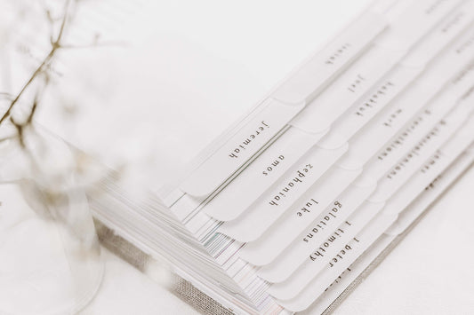 Minimalist Bible Tabs | Vellum | Beautiful, Simple & Cute Vellum Index Stickers | Journaling Supplies | Neutral, Boho | Adhesive