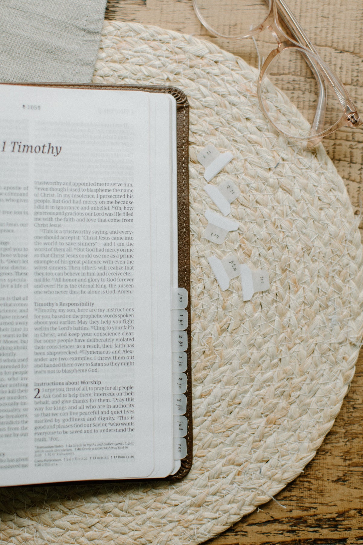 MINI Catholic Minimalist Bible Tabs | Vellum | Beautiful, Simple Cute Vellum Index Stickers | Journaling Supplies | Neutral, Boho | Adhesive