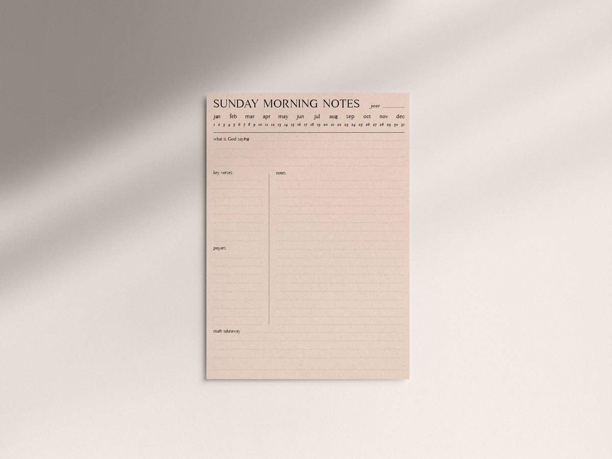 Digital Minimalist Sermon Notes | 5 PDF's For Print or iPad | Bible Study Church Notes Journal | Goodnotes | Procreate | Planner Template