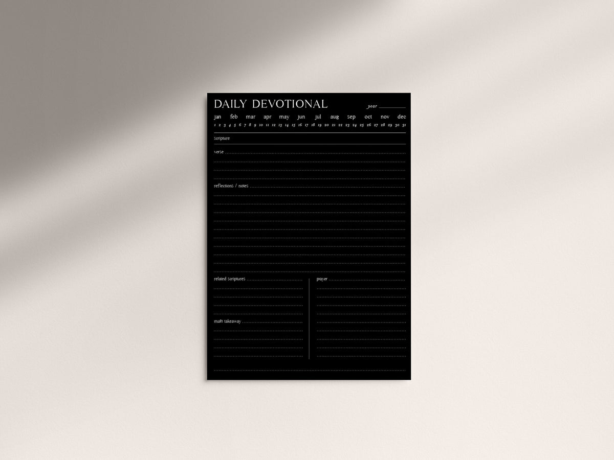 Digital Minimalist Daily Devotional | 5 PDF's For Print/iPad | Bible Study Devotional Notes Journal | Goodnotes Procreate | Planner Template