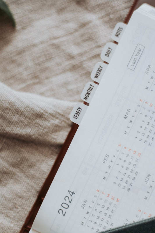 MINI Yearly/Monthly/Weekly/Daily/Notes Tabs | Vellum | Beautiful, Simple, Cute Divider Stickers | Clear Planner Tab| Pair Hobonichi Planners