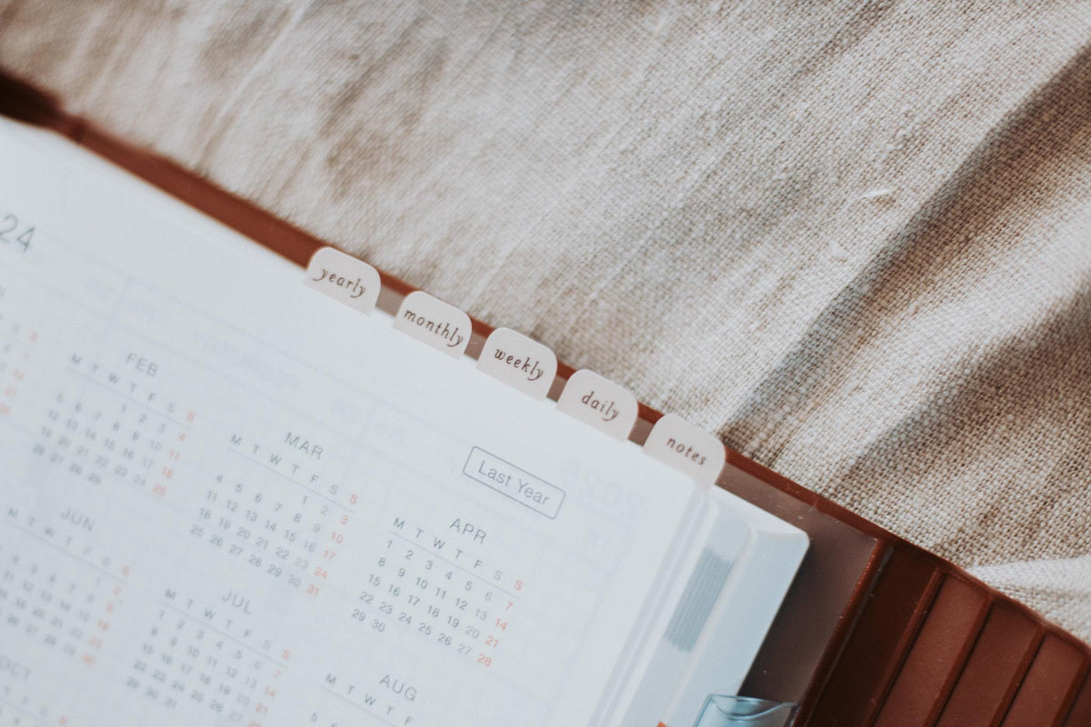 MINI Yearly/Monthly/Weekly/Daily/Notes Tabs | Vellum | Beautiful, Simple, Cute Divider Stickers | Clear Planner Tab| Pair Hobonichi Planners