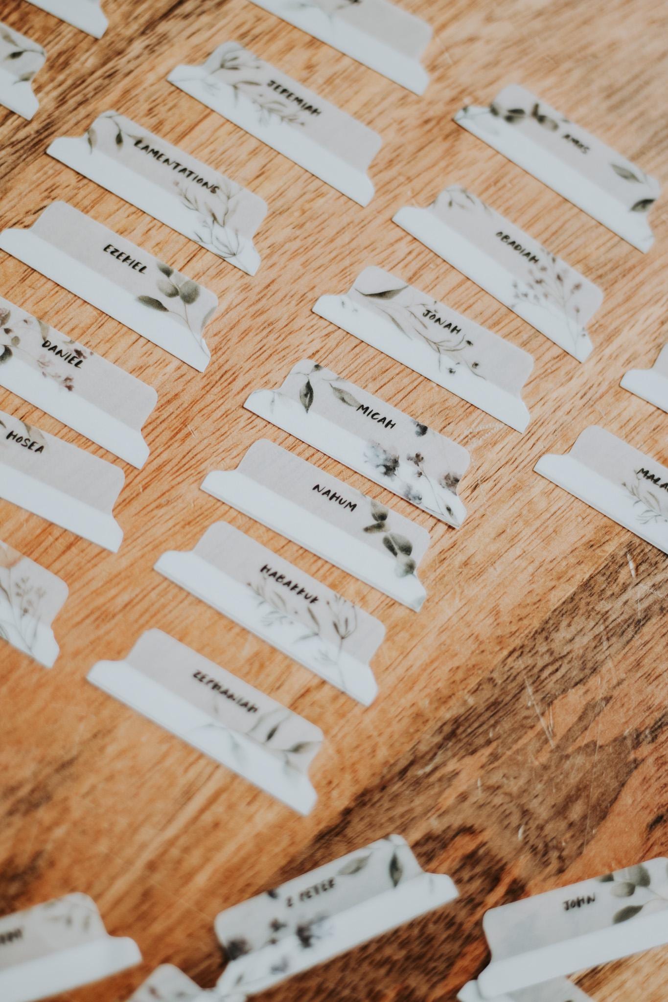 NEW Floral Minimalist Bible Tabs | Vellum | Beautiful, Simple & Cute Vellum Index Stickers | Journaling Supplies | Neutral, Boho | Adhesive