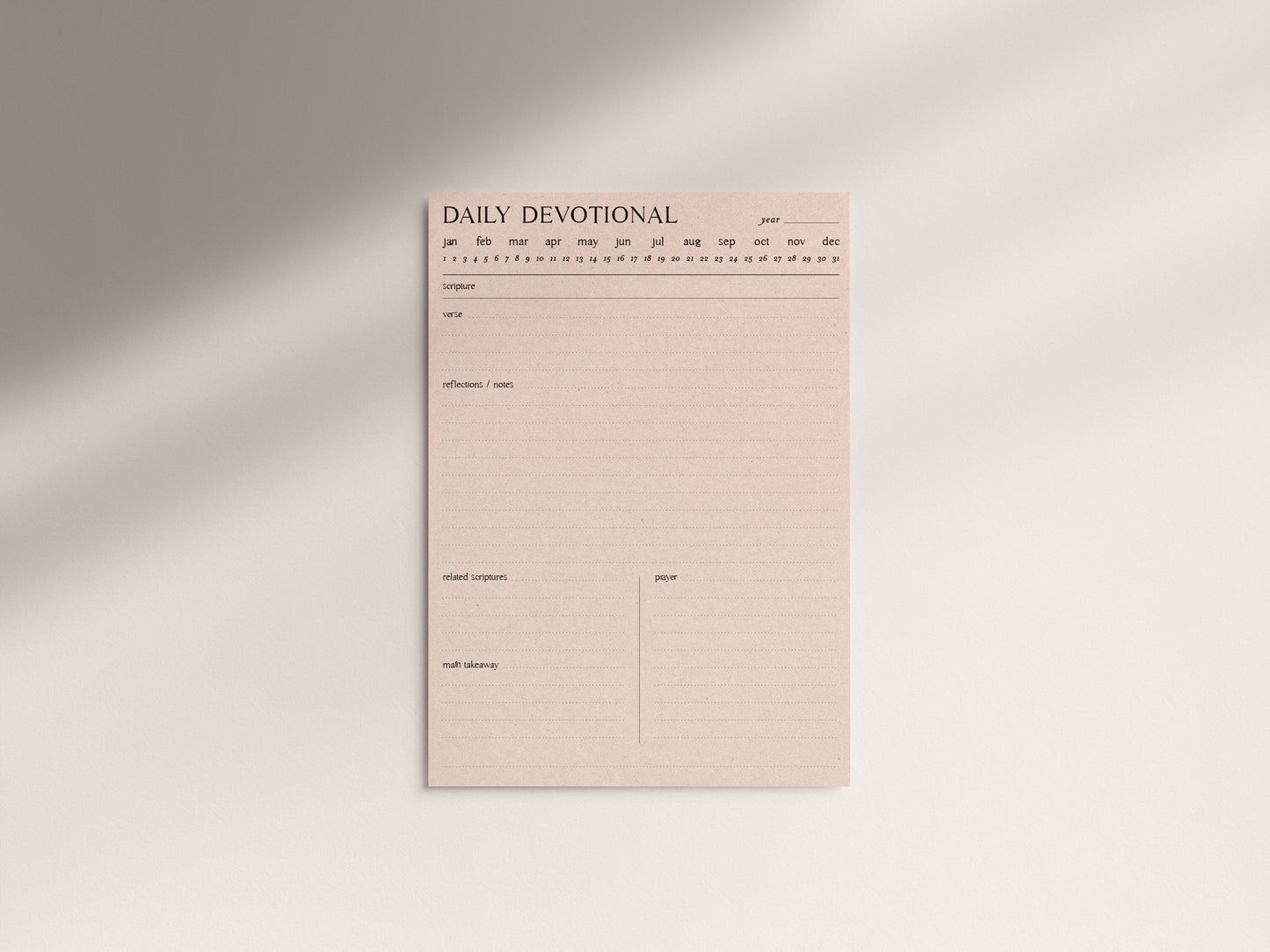 Digital Minimalist Daily Devotional | 5 PDF's For Print/iPad | Bible Study Devotional Notes Journal | Goodnotes Procreate | Planner Template