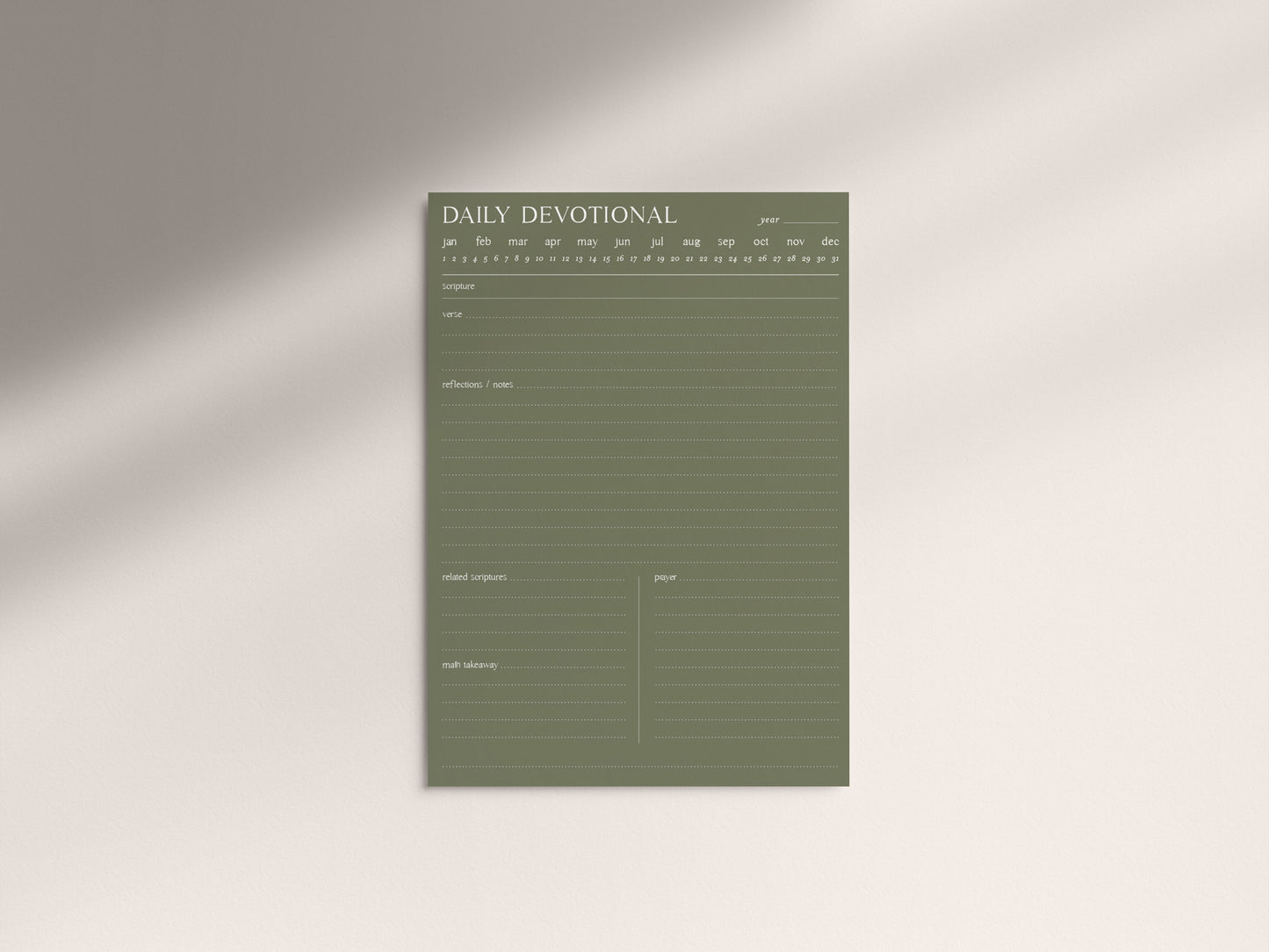 Digital Minimalist Daily Devotional | 5 PDF's For Print/iPad | Bible Study Devotional Notes Journal | Goodnotes Procreate | Planner Template