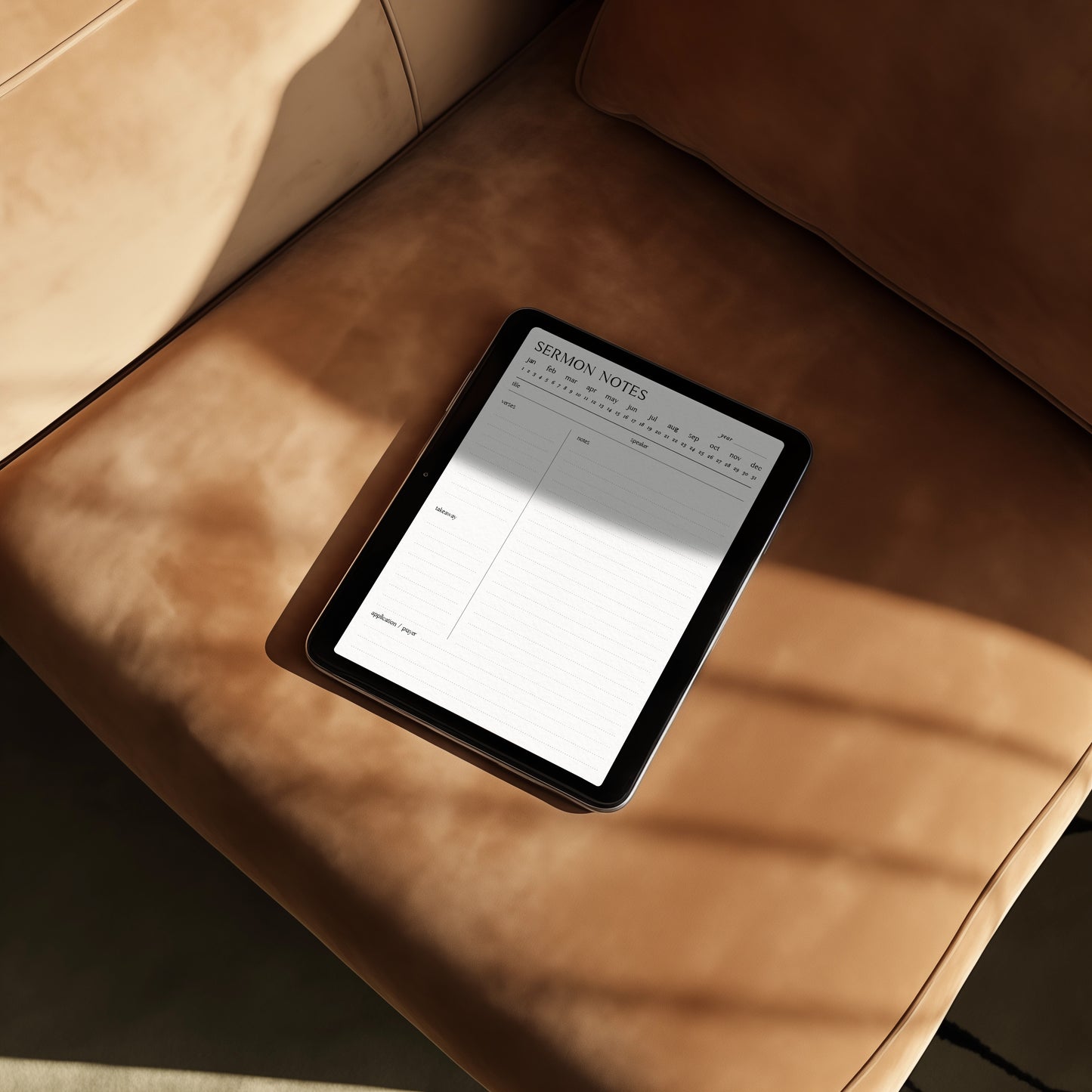 Digital Minimalist Sermon Notes | 5 PDF's For Print or iPad | Bible Study Church Notes Journal | Goodnotes | Procreate | Planner Template