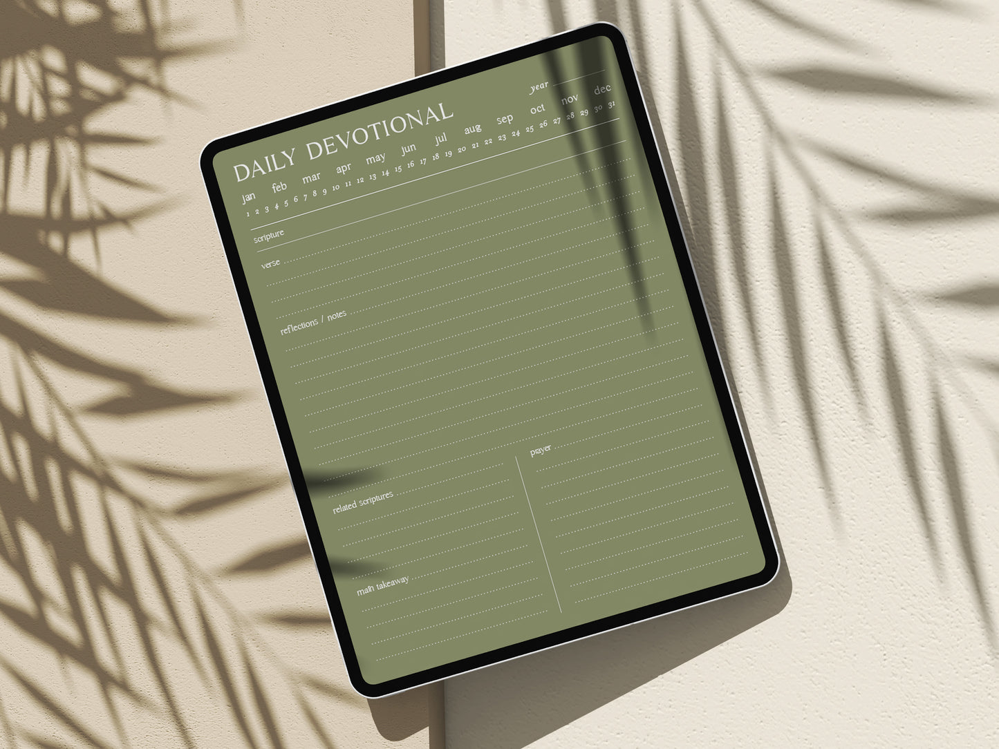 Digital Minimalist Daily Devotional | 5 PDF's For Print/iPad | Bible Study Devotional Notes Journal | Goodnotes Procreate | Planner Template